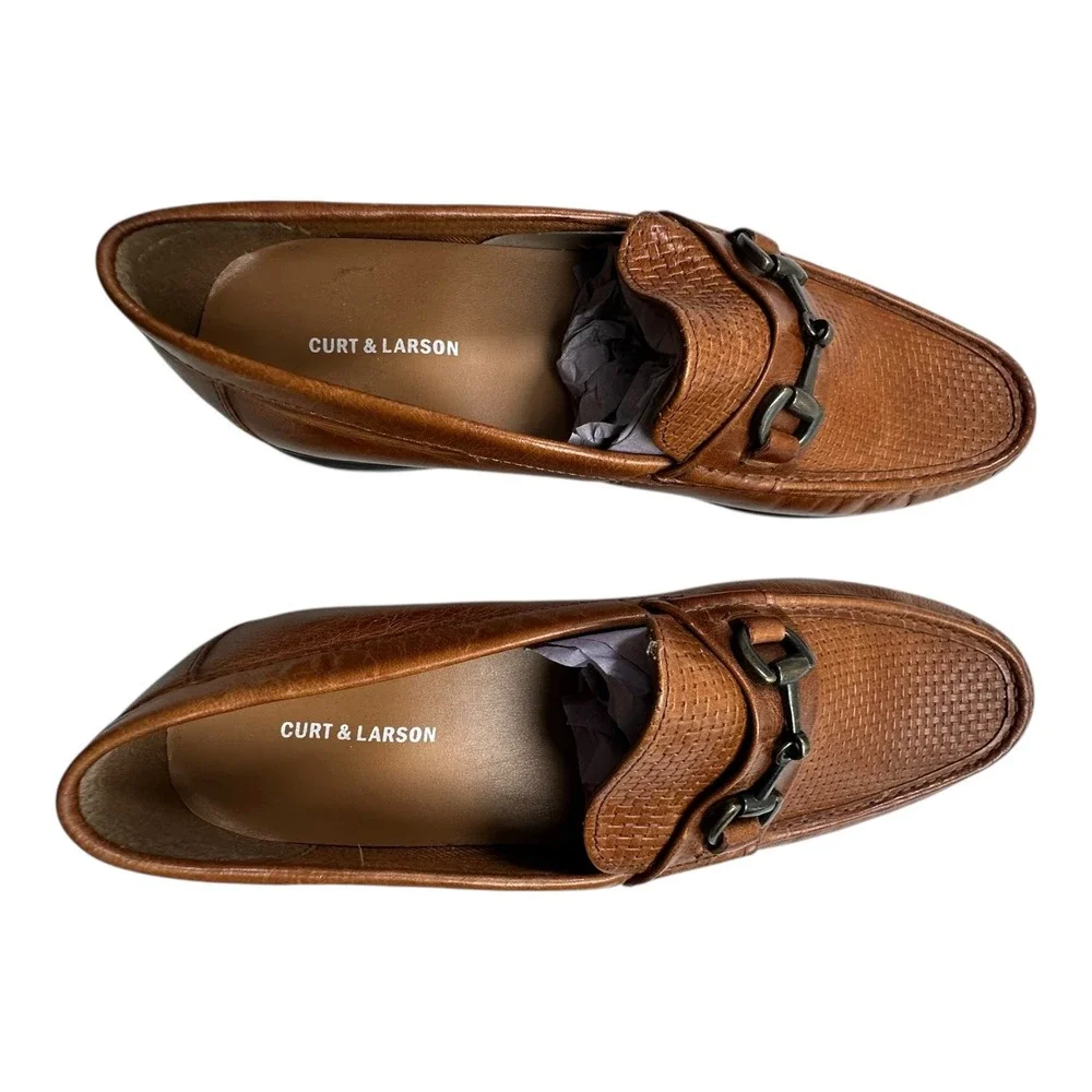 CURT & LARSON Men's‎ Crespo Cog Loafers Buckle Bit Leather Tan US 11